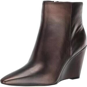 Vince Camuto Teeray Dark Copper Wedge Ankle Boots Bootie Women 9.5 Defect